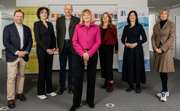 Assoz. Prof. Mag. Dr. Stefan HÖFER [PhD, MSc, FESC], Mag.a Christina BERAN, Mag. Dr. Rainer CHRIST, a.o. Univ.-Prof.in Dr.in Beate WIMMER-PUCHINGER, Mag.a Hilde WOLF, MBA, Mag.a Doris WOLF, Mag.a Dr.in Caroline CULEN, Fotos: BÖP/Ranger