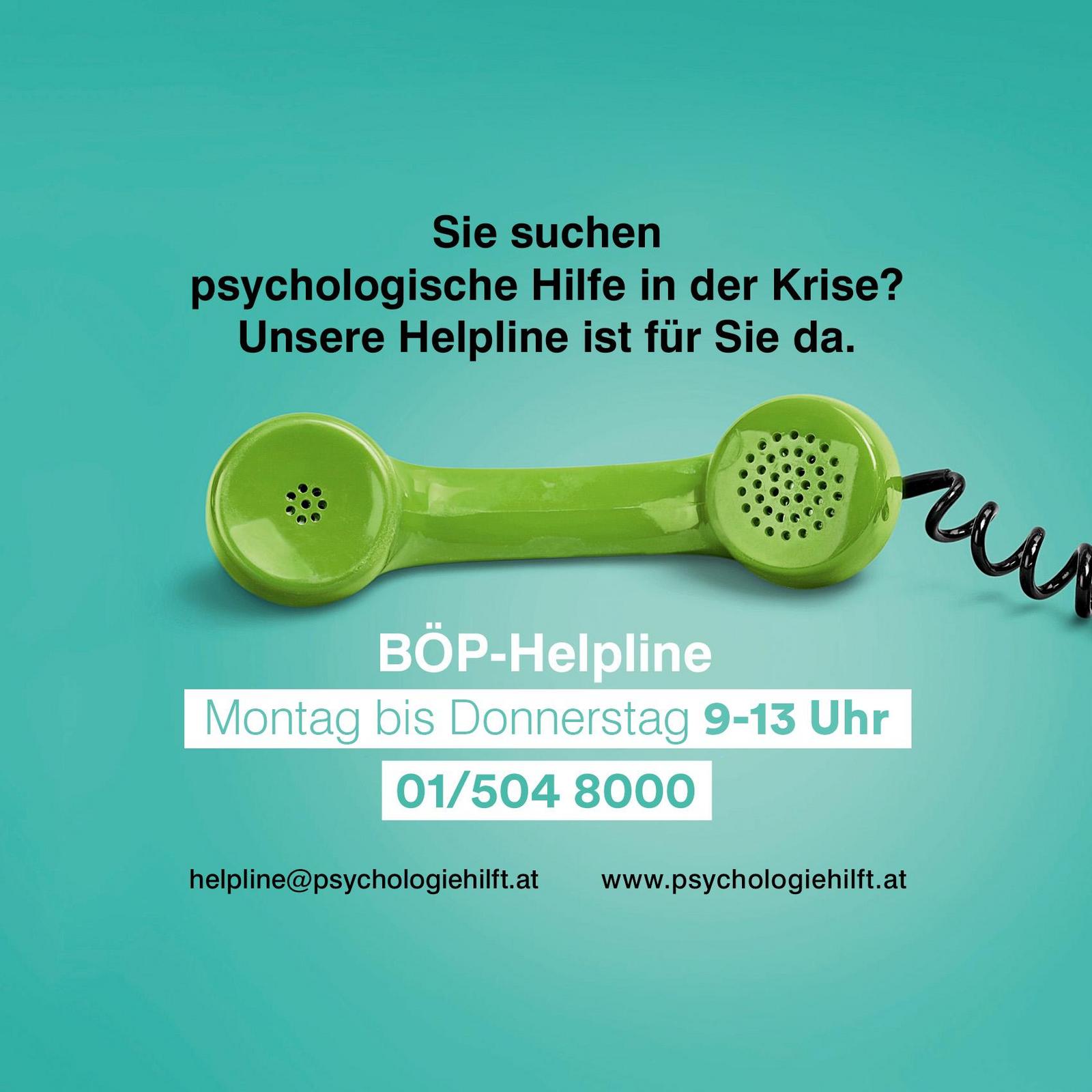Helpline 01/504 8000 · BÖP
